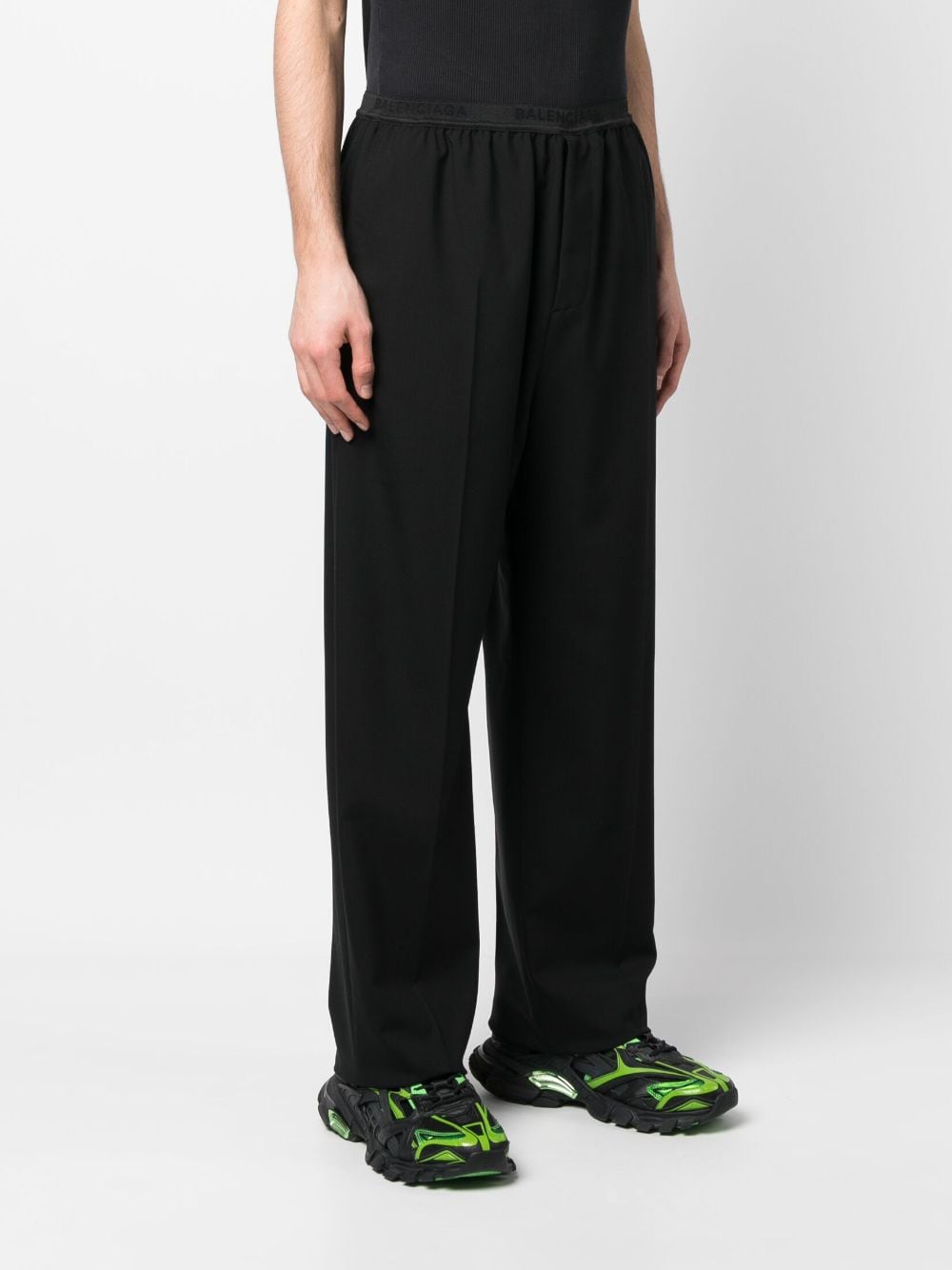 Shop Balenciaga Logo-waistband Track Pants In Schwarz