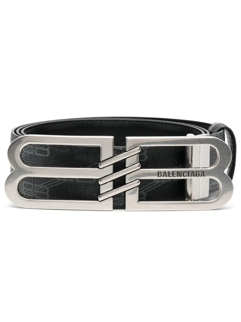 Shop Balenciaga Logo-plaque Leather Belt In Black