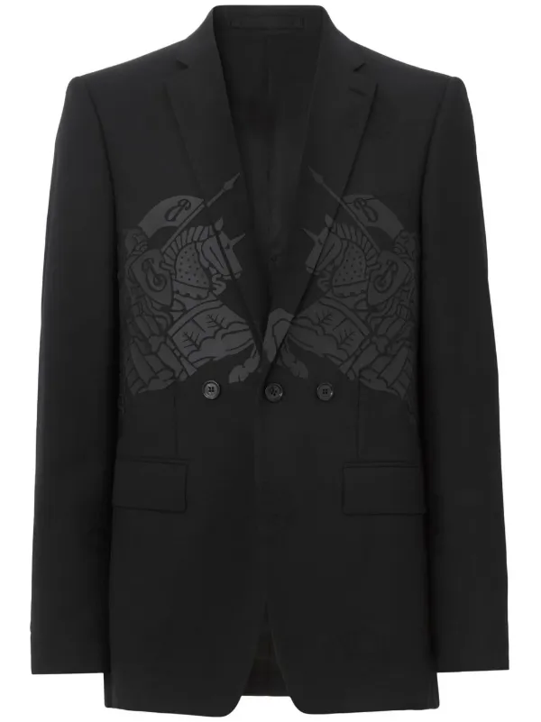 Burberry graphic-print wool-cotton Blazer Black FARFETCH PH