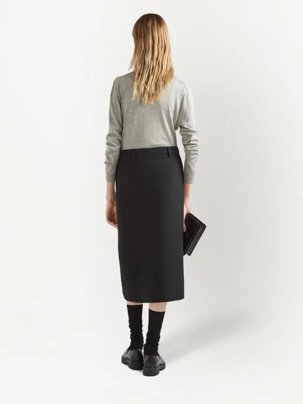 PRADA 黒 タイトスカート ☆PRADA☆直営店買付☆プラダ Re-Nylon プリーツスカート (PRADA