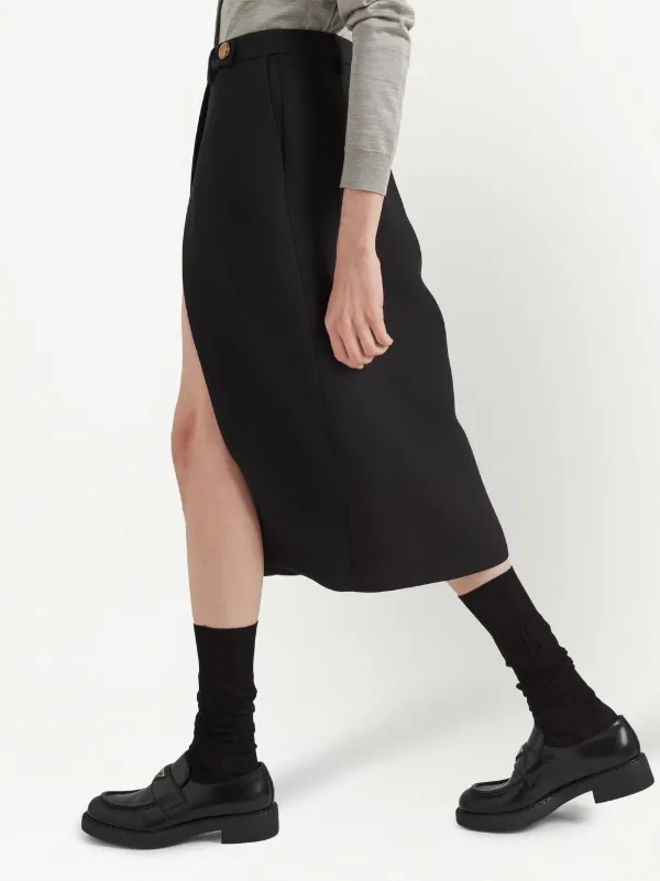 PRADA 黒スカート38 PRADA プラダ ひざ丈スカート 38(S位) 黒