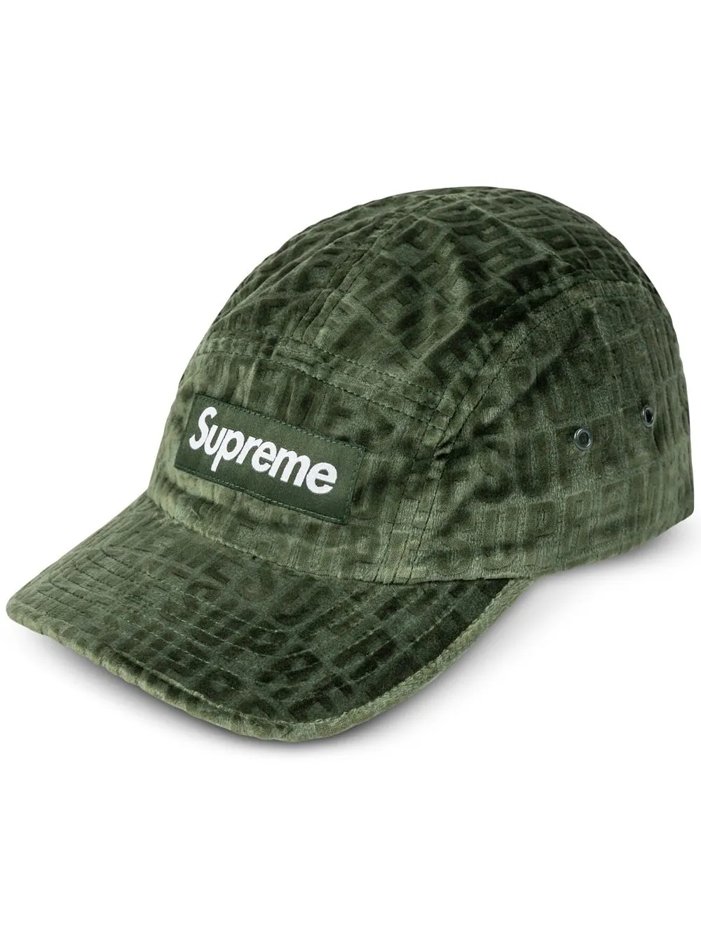 

Supreme velvet pattern camp cap - Green