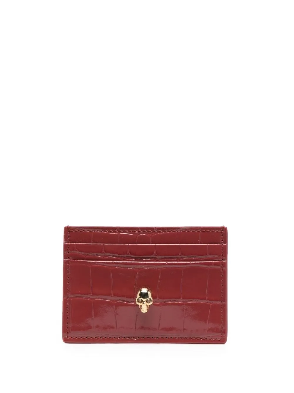 

Alexander McQueen Skull leather card holder - Red