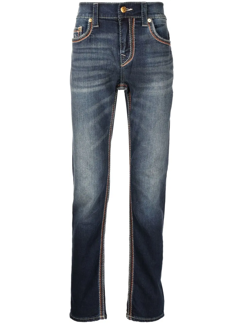 

True Religion slim-fit tonal-stitched jeans - Blue