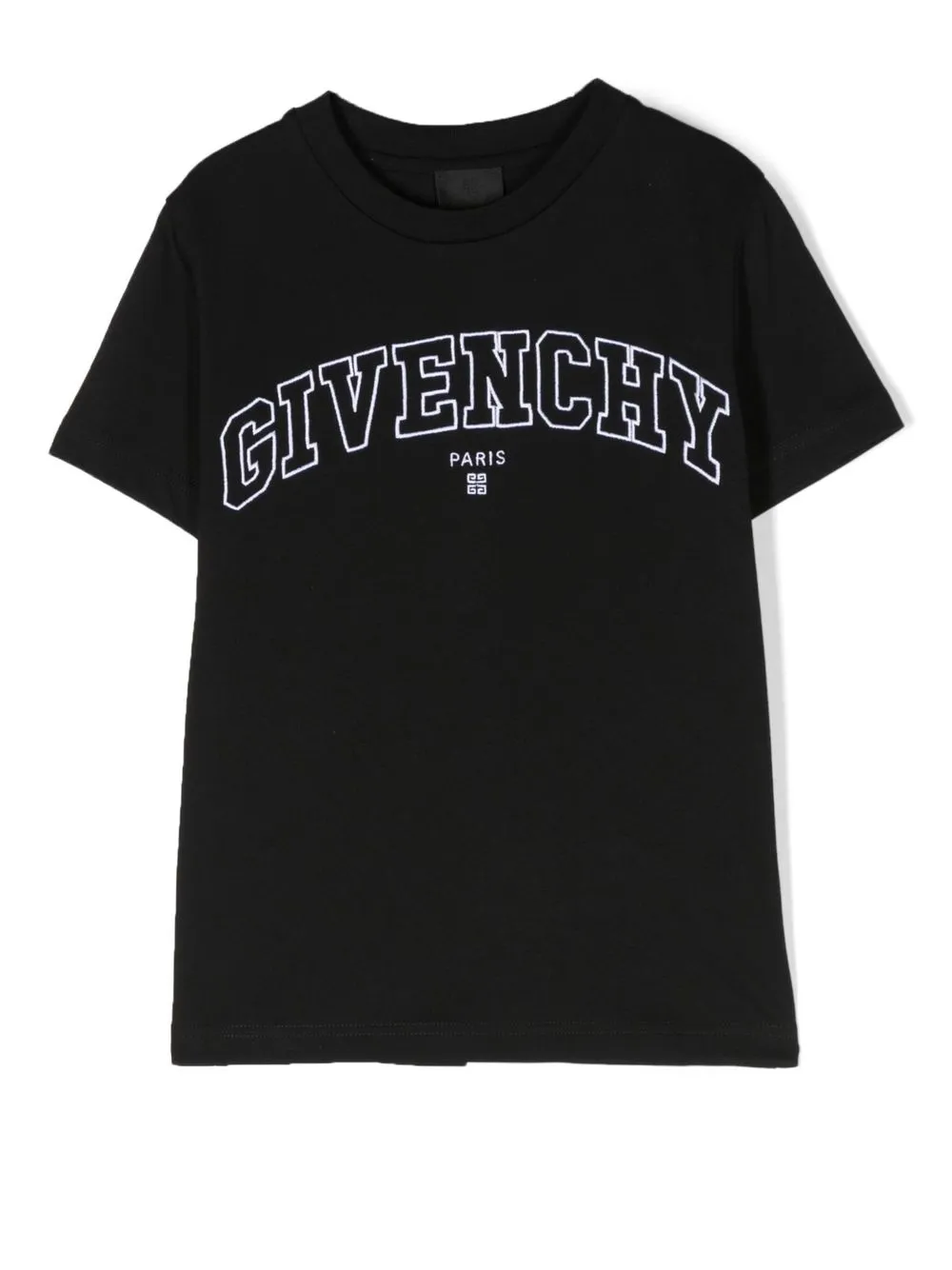 

Givenchy Kids playera manga corta con logo bordado - Negro