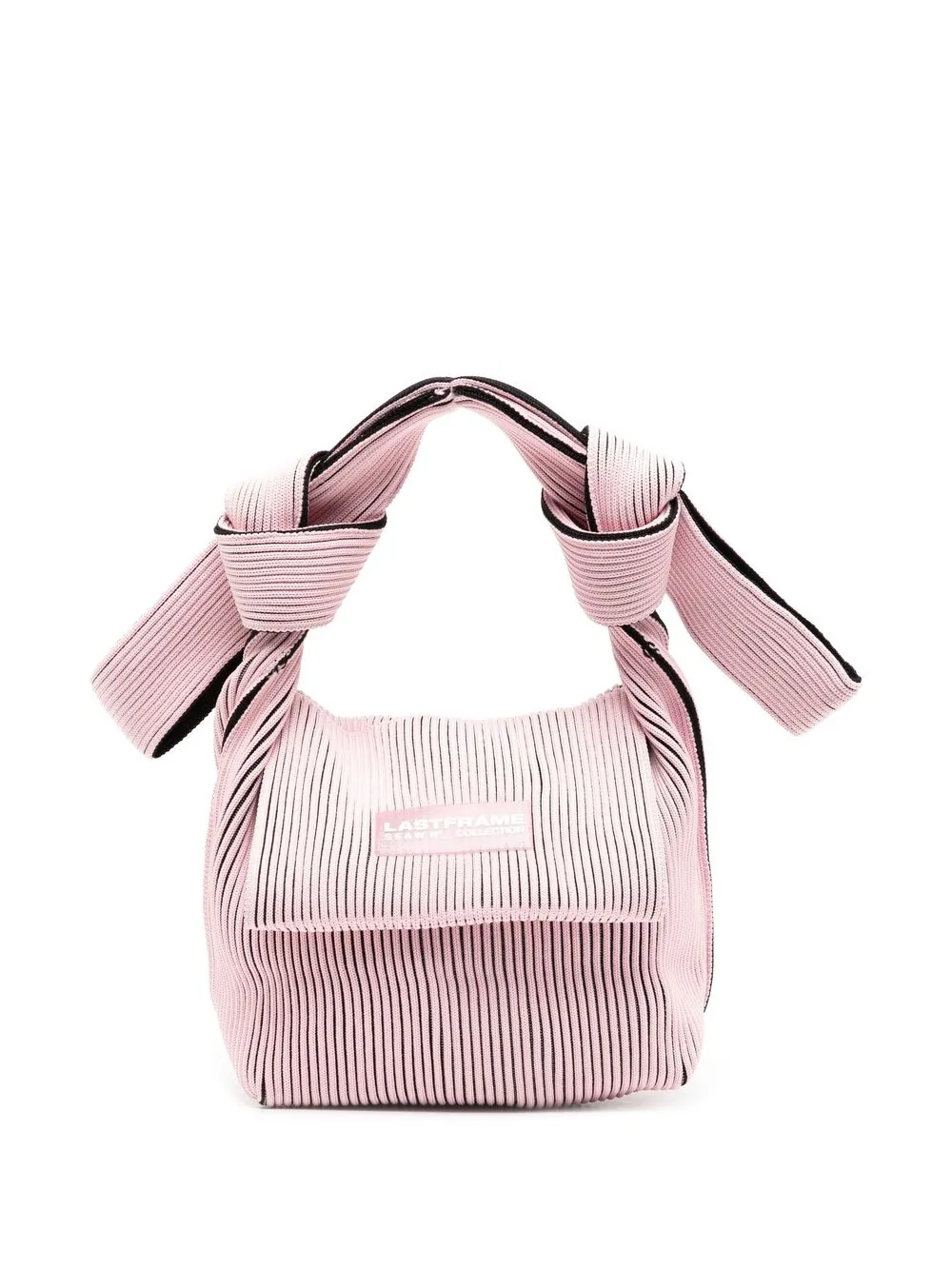 

LASTFRAME logo-patch ribbed crossbody bag - Pink