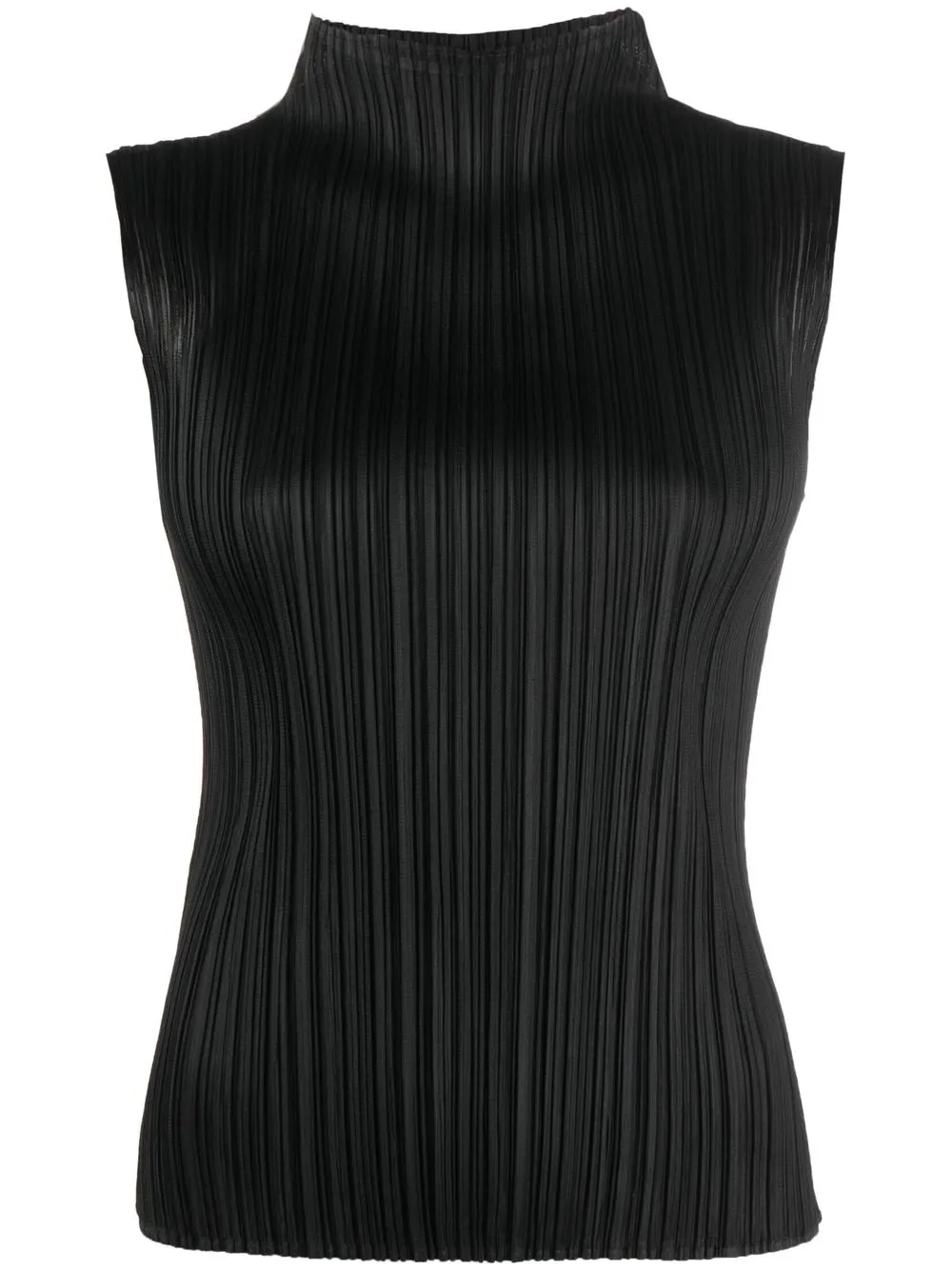 

Pleats Please Issey Miyake pleated high-neck sleeveless top - Black