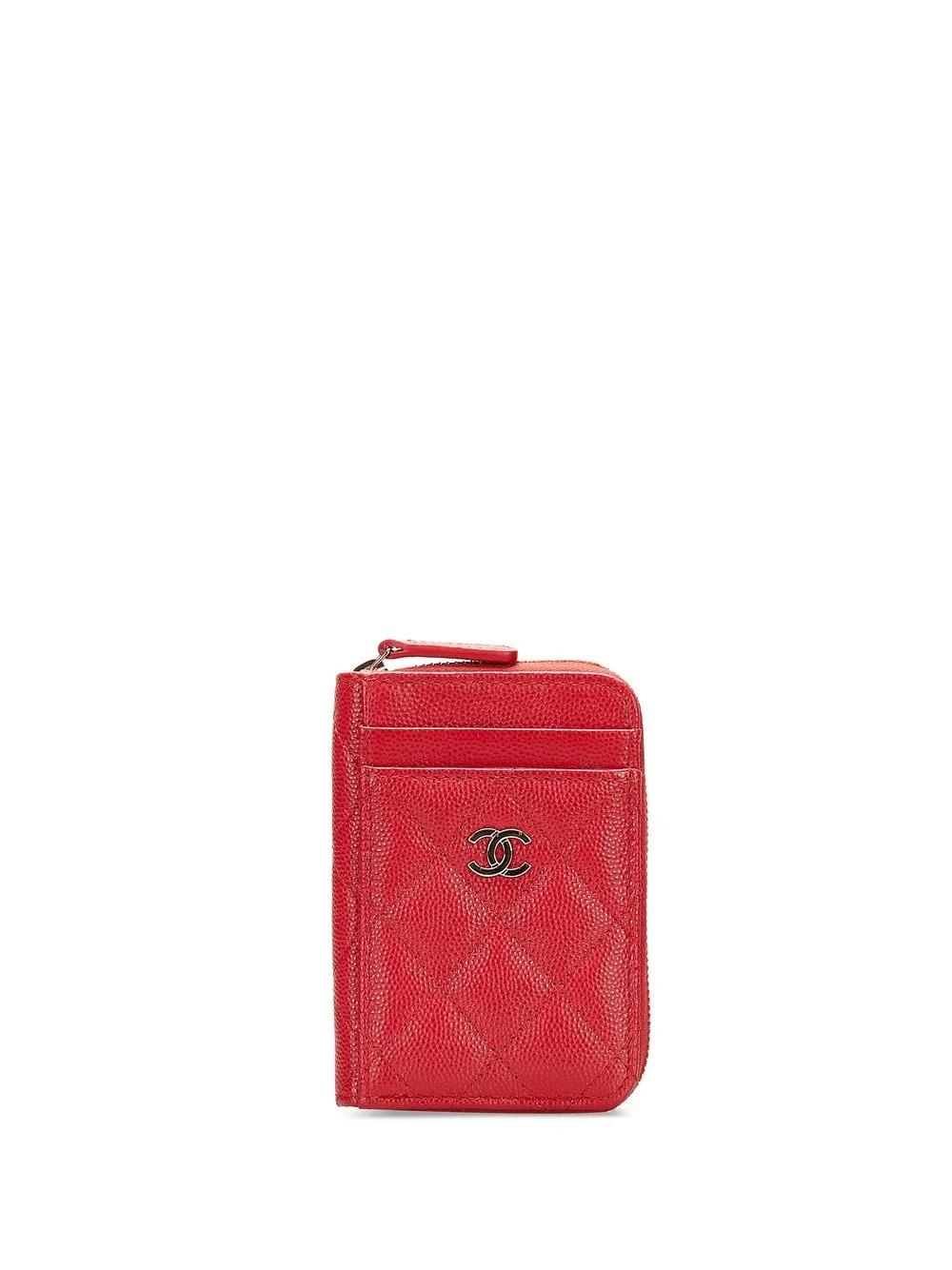 

CHANEL Pre-Owned monedero con capitonado de rombos y logo - Rojo