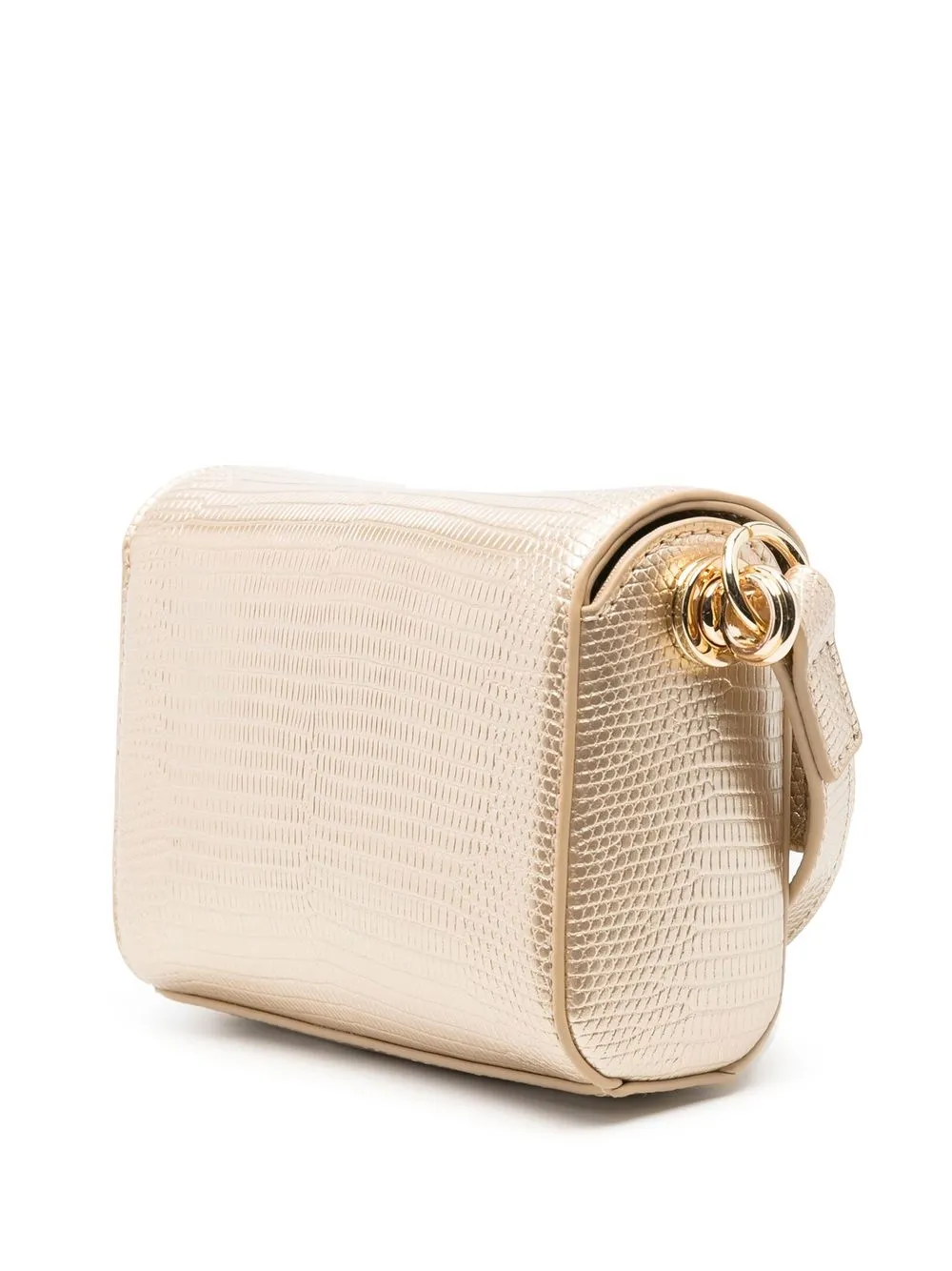 Love Moschino Crocodileembossed Metallic Crossbody Bag In Gold ModeSens