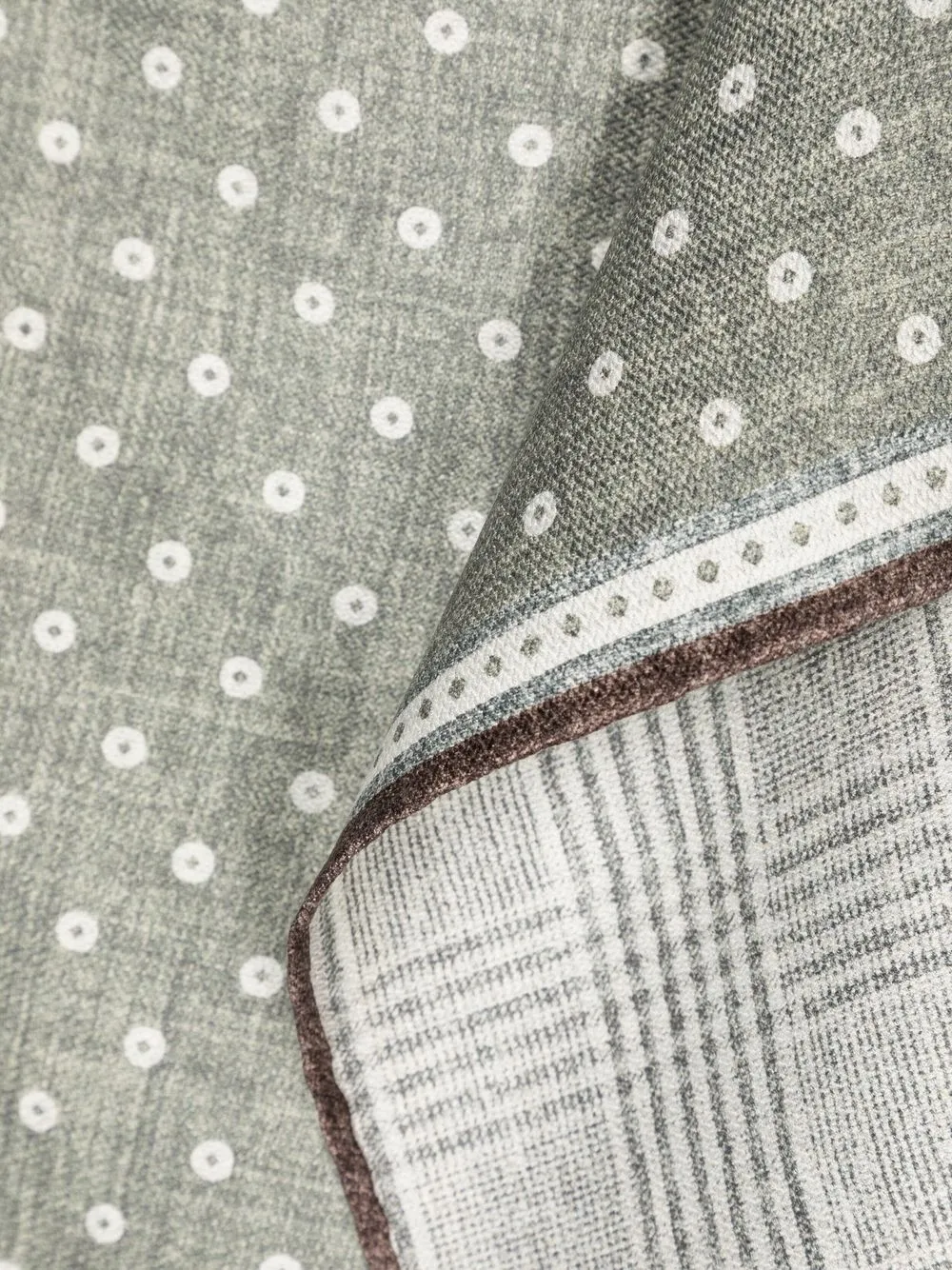 Brunello Cucinelli Patterned Silk Scarf In Grey