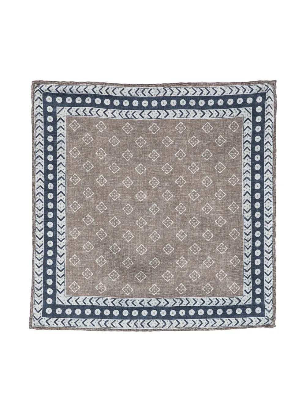 

Brunello Cucinelli patterned-print silk scarf - Blue