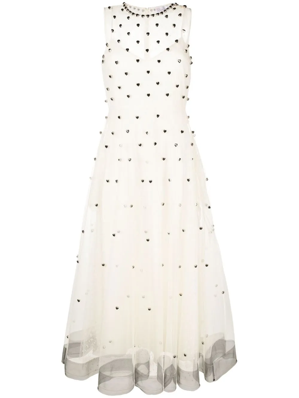 

RED Valentino point d'esprit-tulle sleeveless dress - White