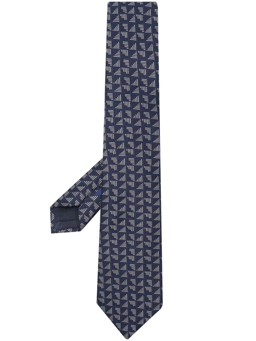 

Giorgio Armani patterned-jacquard silk tie - Blue