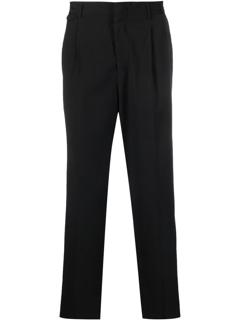 Manuel Ritz Pleat-detail Virgin-wool Trousers In 黑色