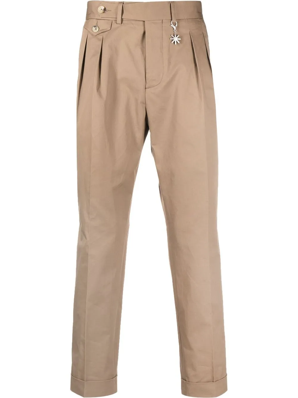 

Manuel Ritz pleat-detail cotton chinos - Brown