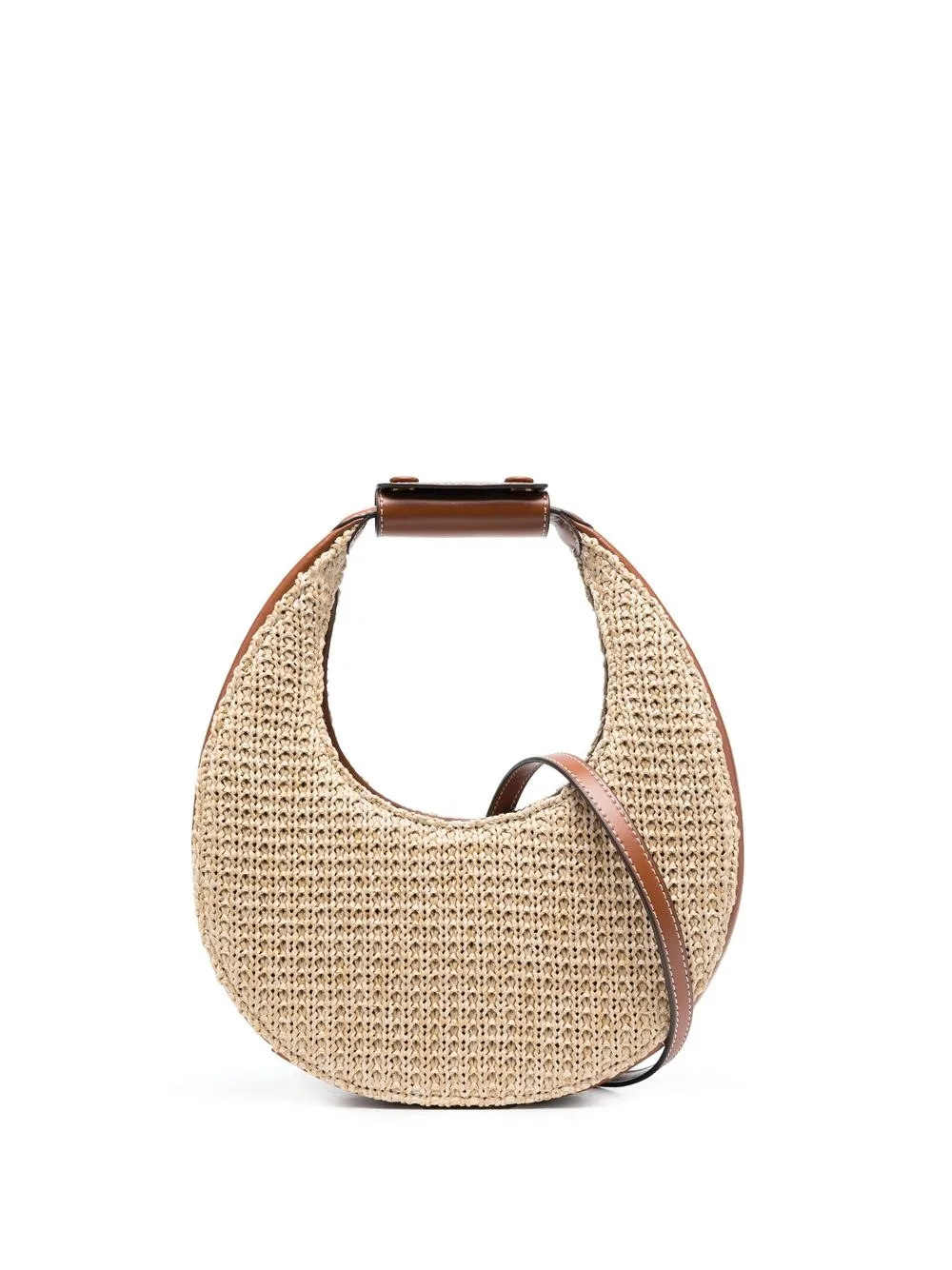 

STAUD Moon raffia shoulder bag - Brown