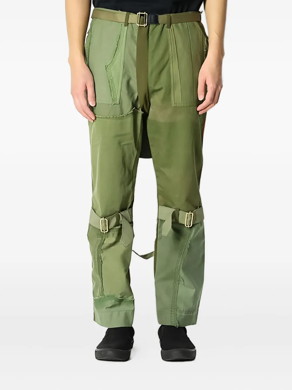Children Of The Discordance logo-print cargo trousers | Green | Image 1