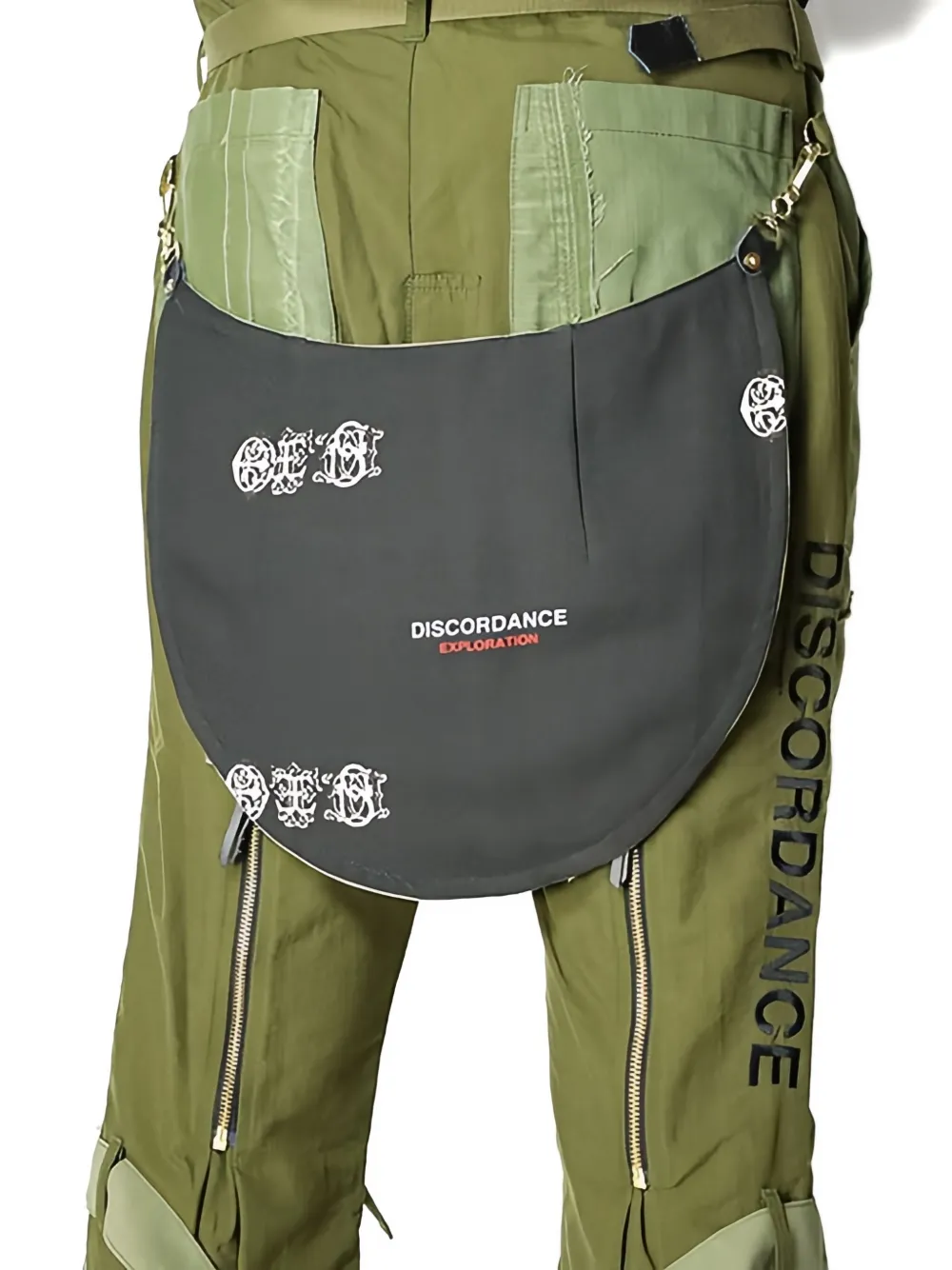 Children Of The Discordance Logo-print Cargo Trousers In Green