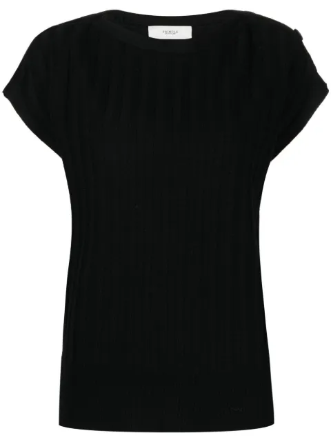 Pringle of Scotland playera tejida de canalé manga corta 