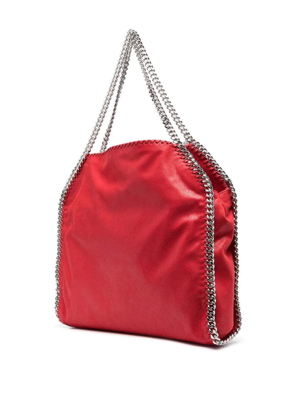 Stella Mccartney Logo-charm Leather Tote In Red