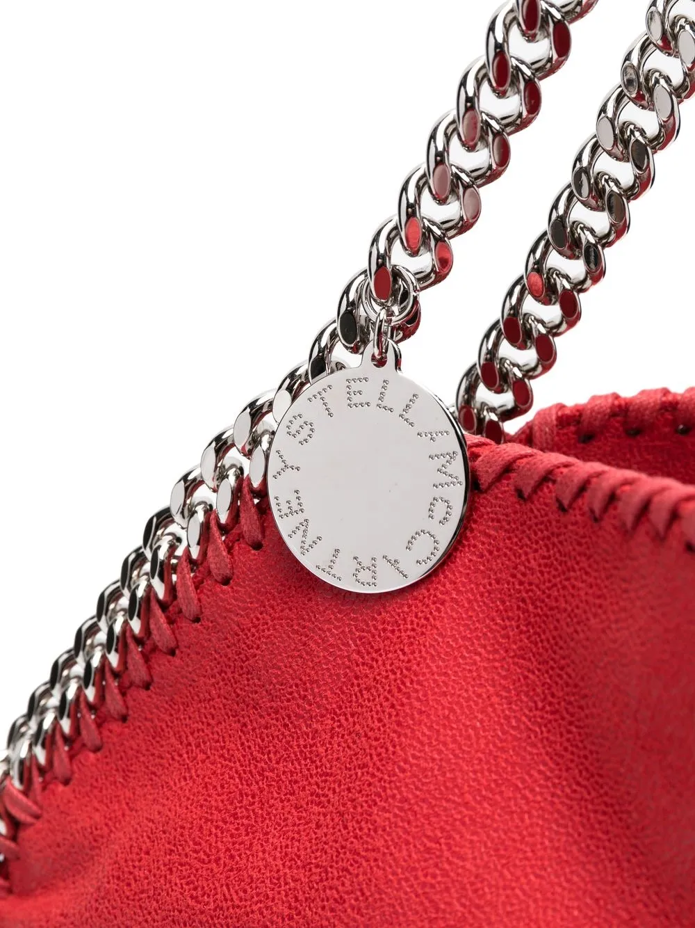 Stella Mccartney Logo-charm Leather Tote In Red