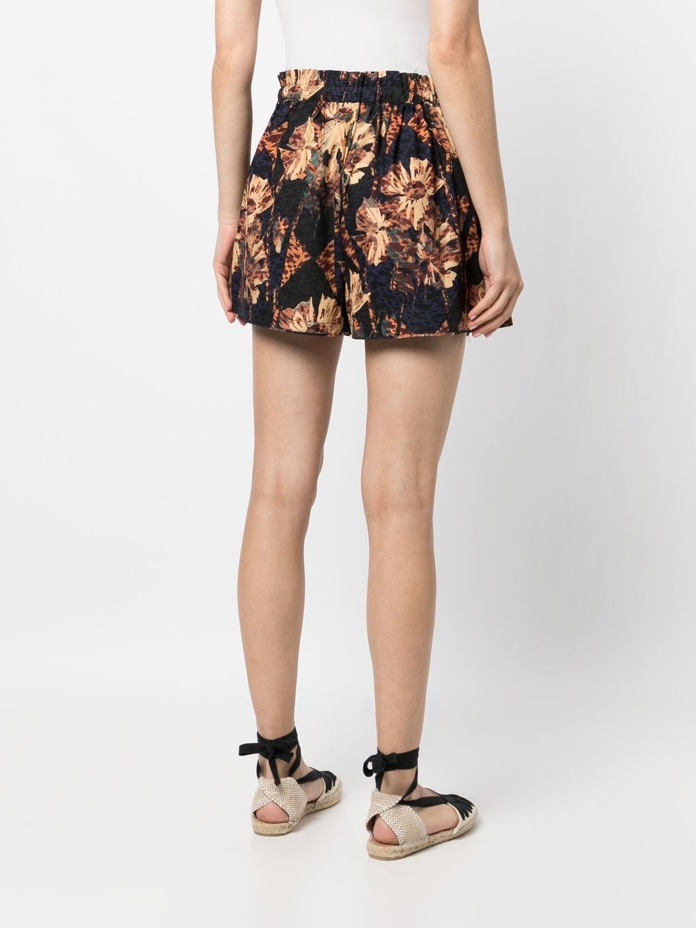 Shop Ulla Johnson Edlyn Floral-print Drawstring Shorts In Brown