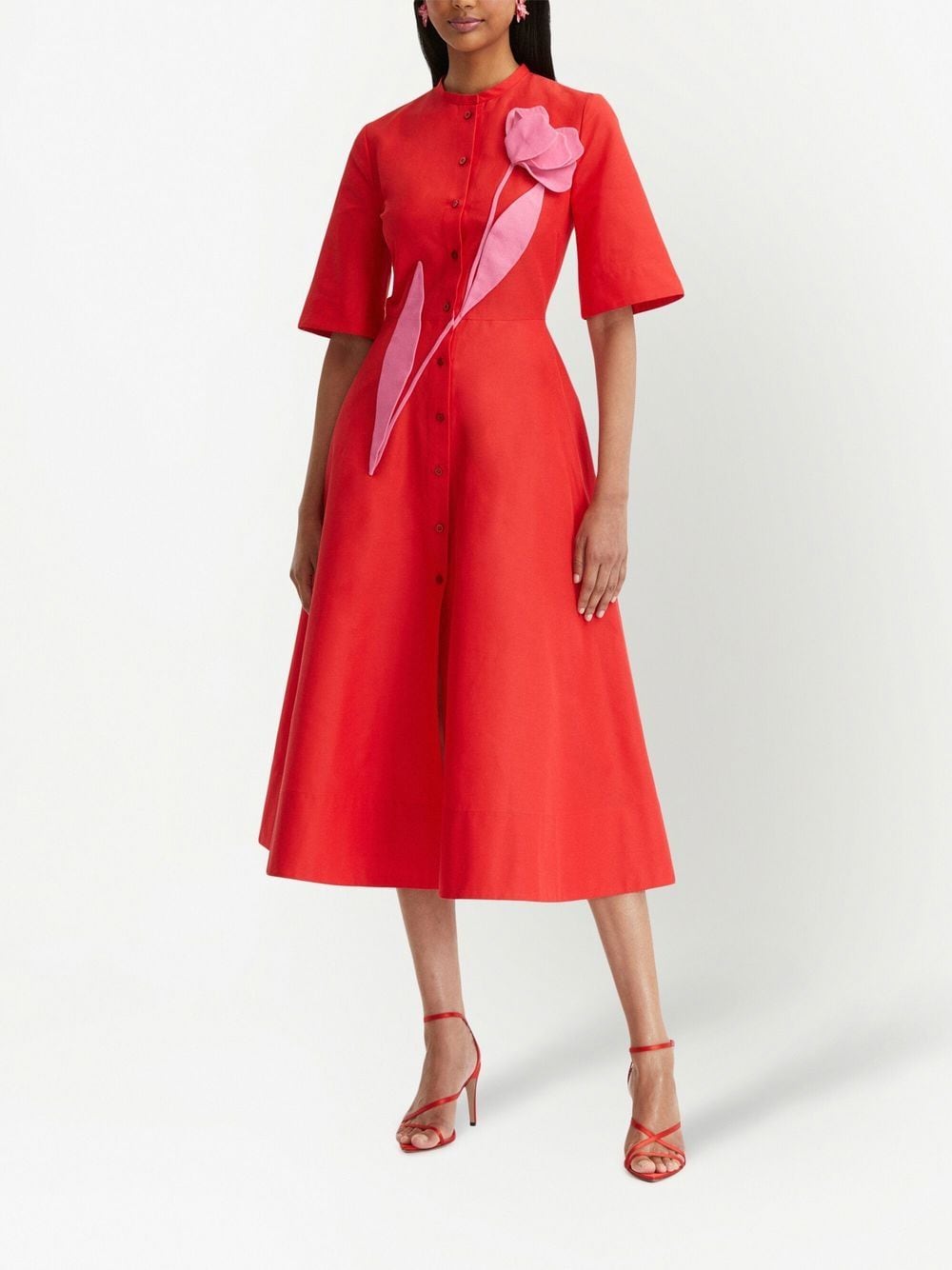 Oscar de la Renta Flared jurk - Rood