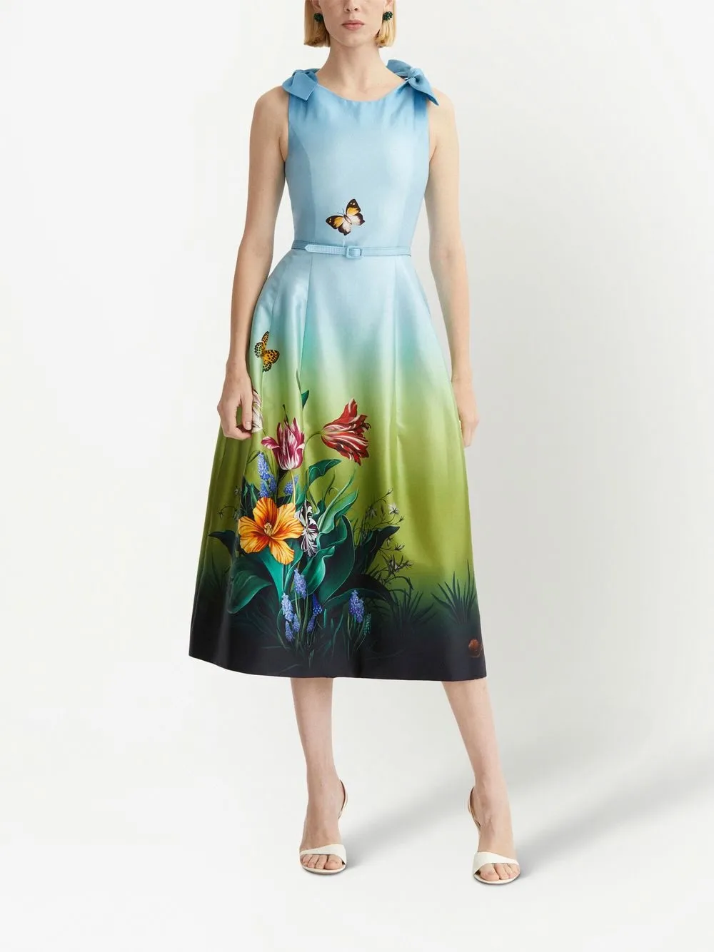 Oscar de la Renta Mouwloze jurk - Blauw