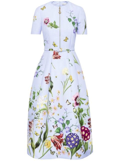 Oscar de la Renta - floral-print flared dress