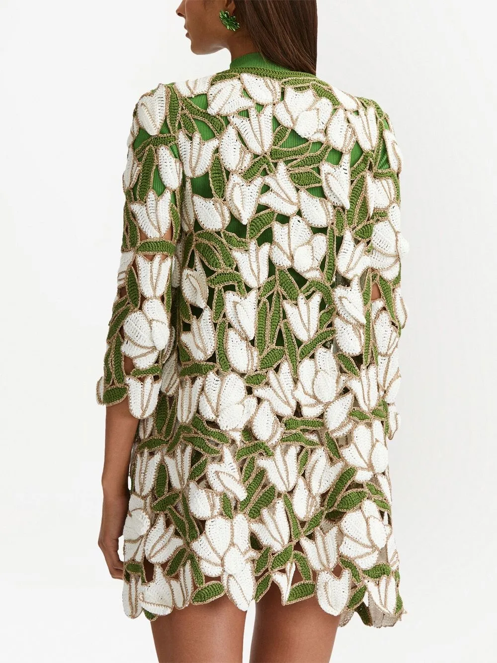 Oscar De La Renta embroideredflower Coat Farfetch