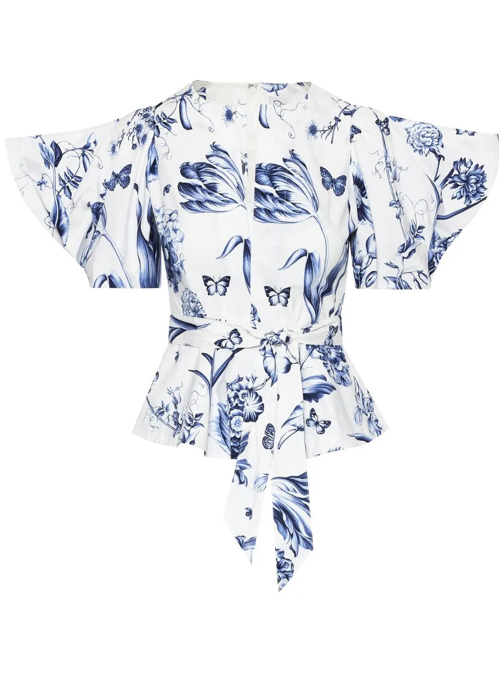 

Oscar de la Renta blusa con estampado floral - Blanco