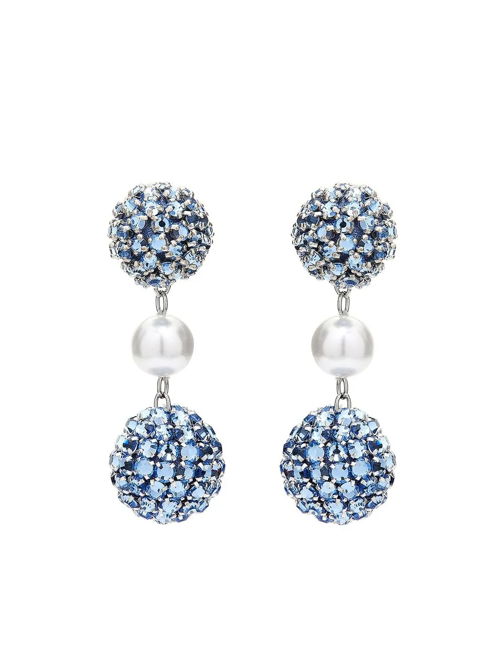 Oscar De La Renta Crystal Ball Chain Earrings Farfetch