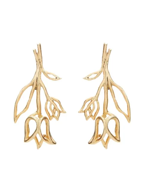 Oscar de la Renta floral detail earrings