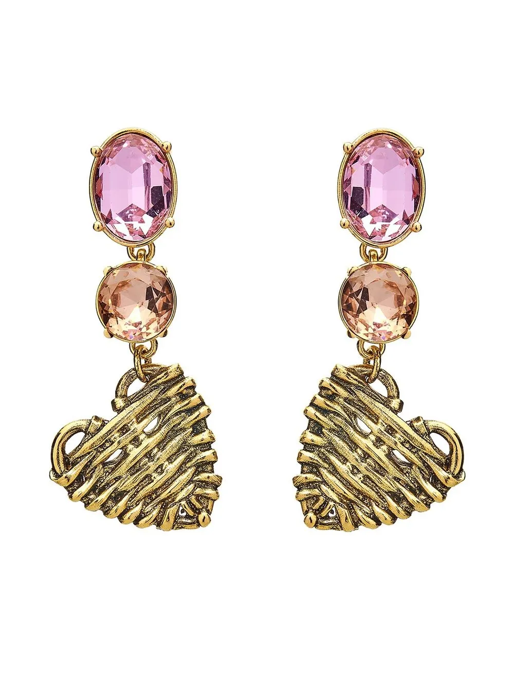 

Oscar de la Renta aretes con dije corazón - Dorado