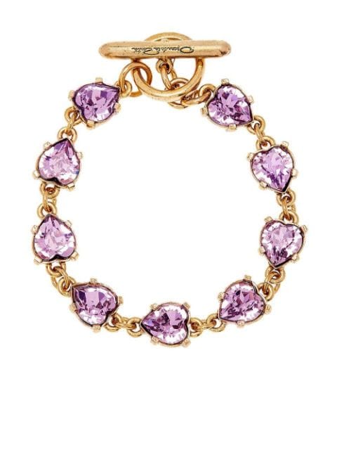 Oscar de la Renta - heart gem-embellished chain-link bracelet