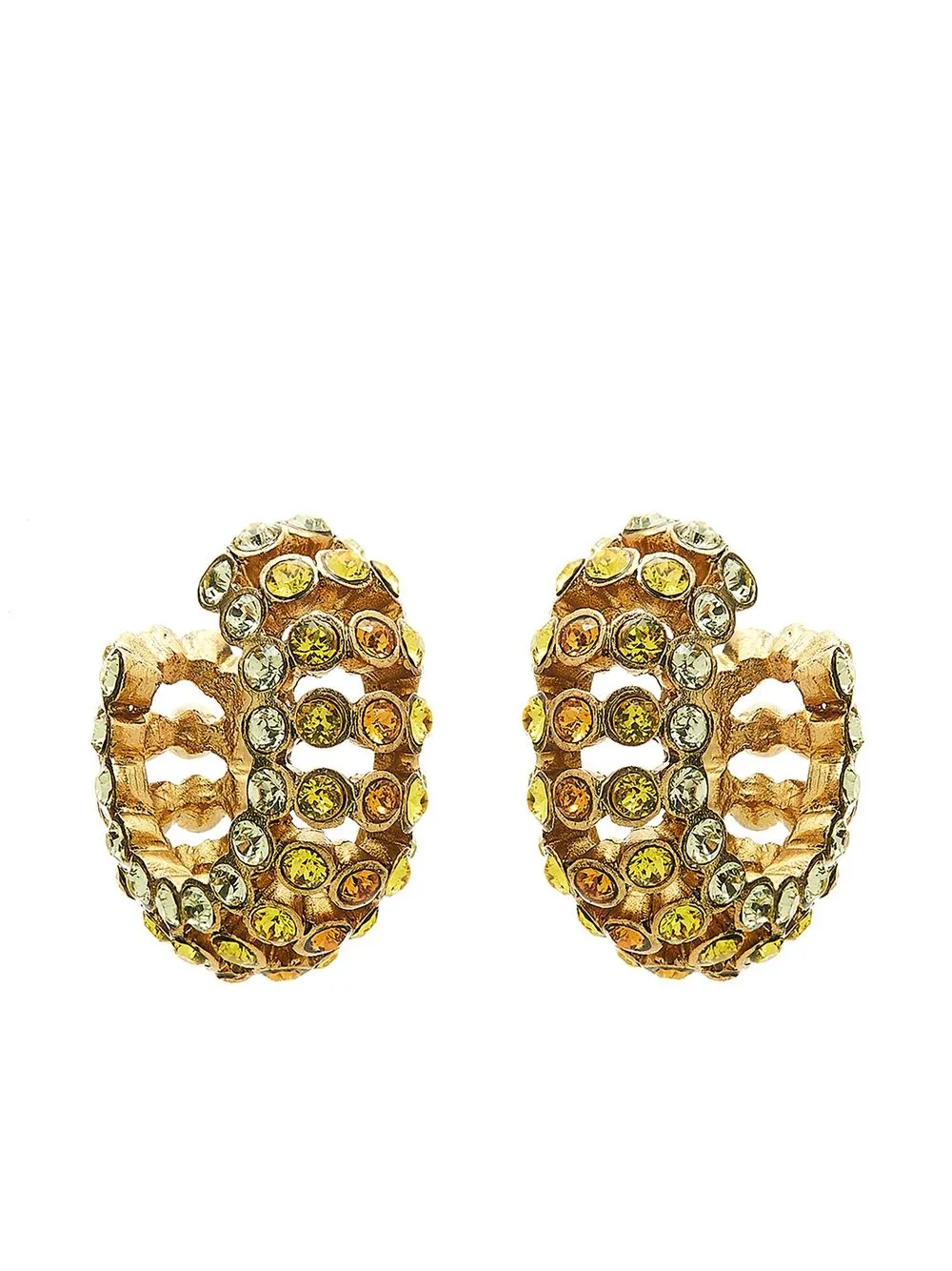 

Oscar de la Renta gem-embellished gradient hoop earrings - Gold