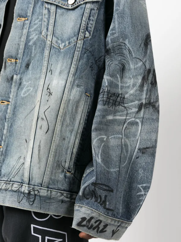 Jean best sale jacket graffiti