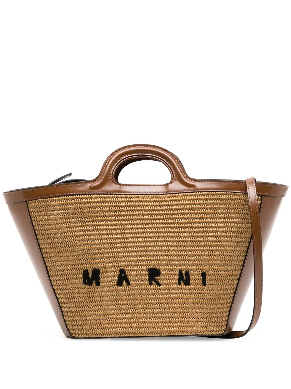 

Marni interwoven-design logo tote bag - Brown