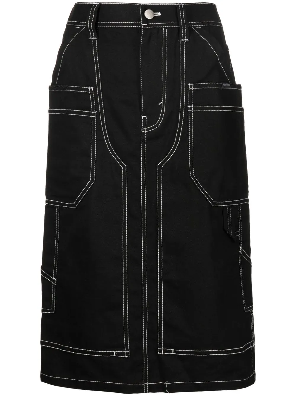 

Ground Zero contrast-stitching pencil skirt - Black