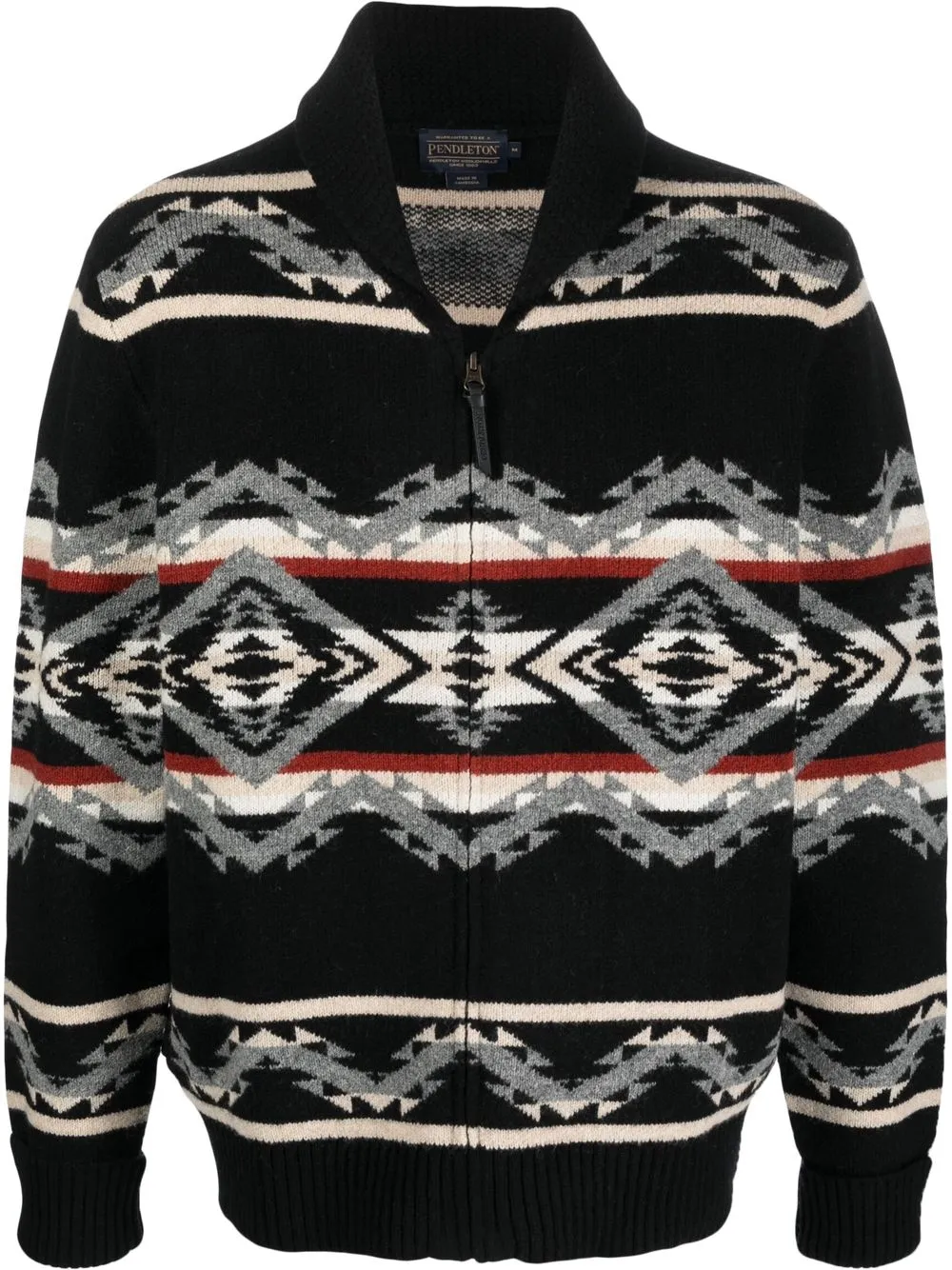 

Pendleton suéter tejido en intarsia con medio cierre - Negro