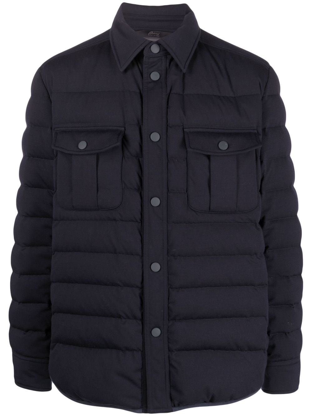 Brioni Padded Shirt Jacket In Blue