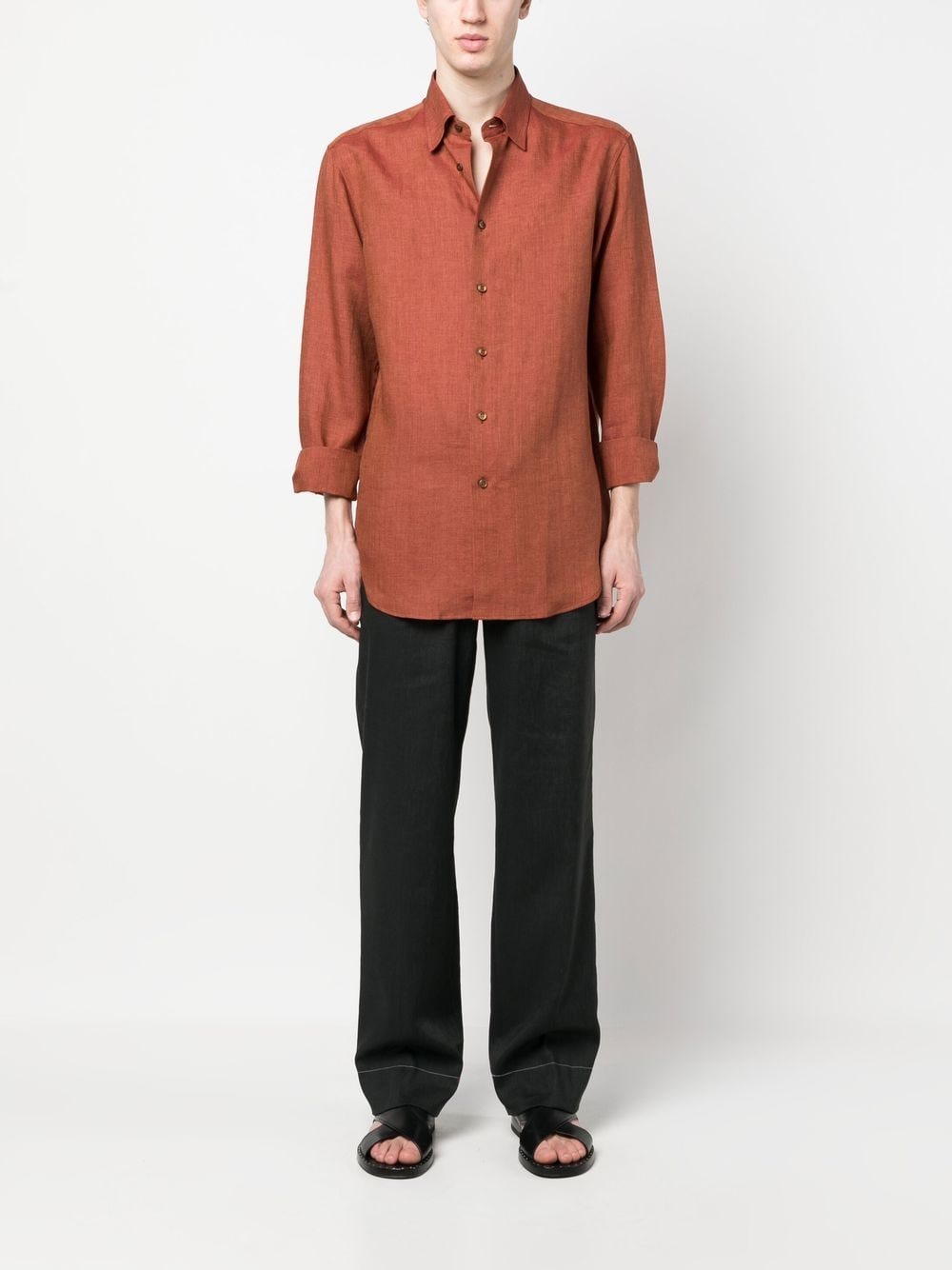 Brioni Button-down overhemd - Oranje