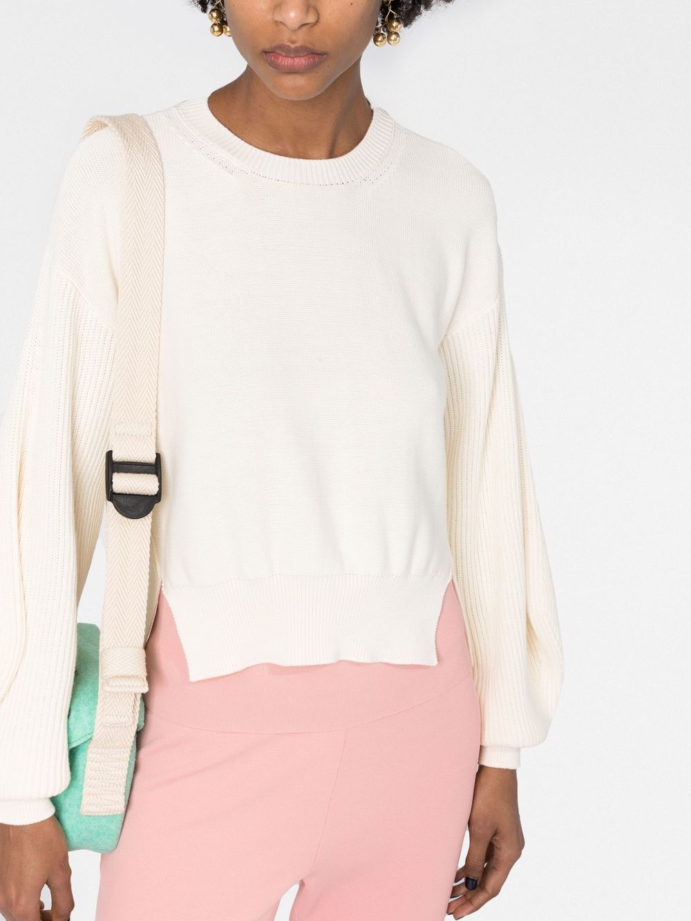 Shop Stella Mccartney Logo-patch Jumper In Nude