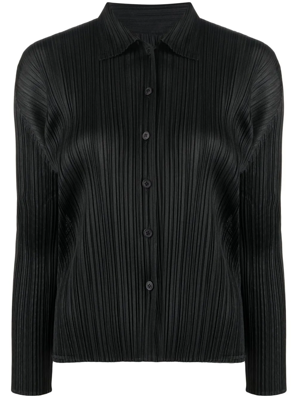 

Pleats Please Issey Miyake long-sleeves pleated shirt - Black
