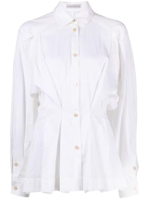 Palmer//Harding gathered-waist cotton shirt