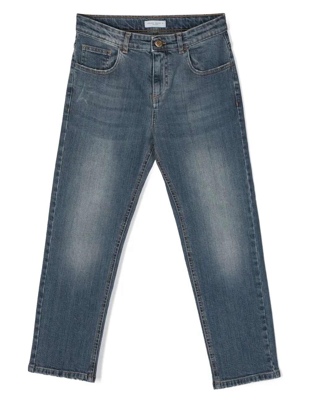 

Golden Goose Kids jeans stretch con tiro medio - Azul