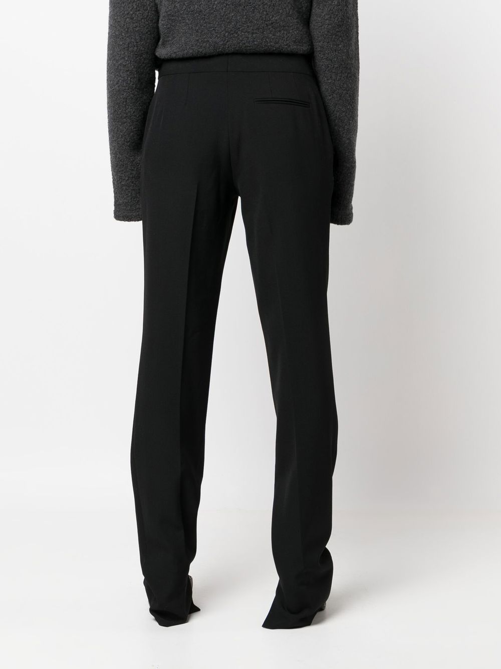 Shop Stella Mccartney Split-cuff Slim-cut Trousers In Black