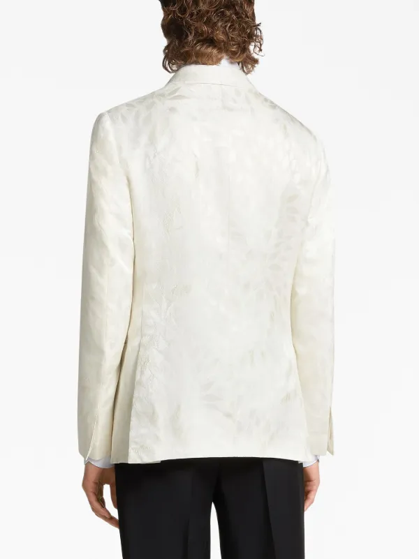 Zegna Jacquard silk-wool Evening Jacket | White | FARFETCH