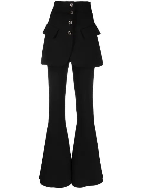 A.W.A.K.E. Mode skirt-detail flared trousers