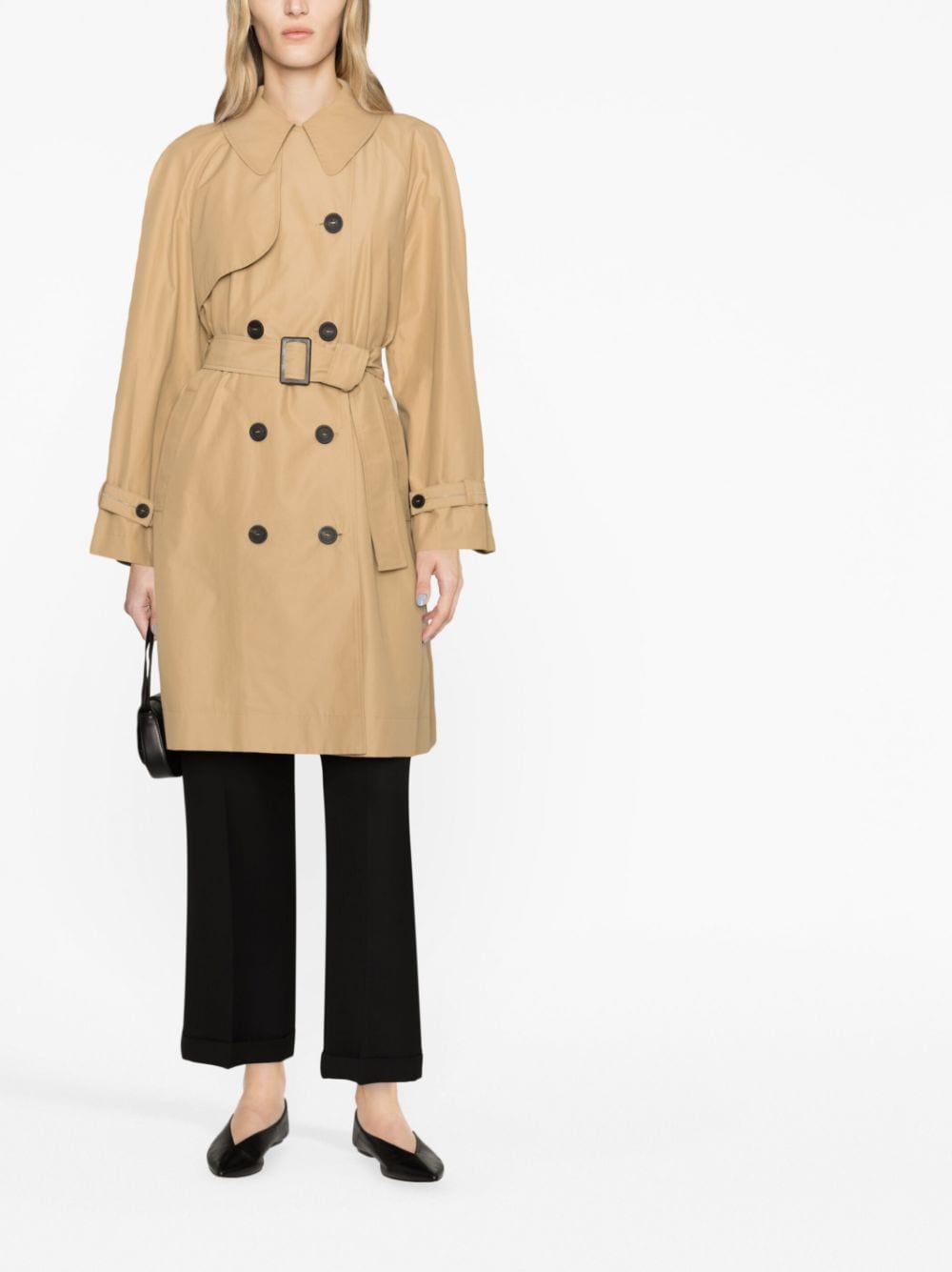 Shop Peserico Double-breasted Trench Coat In Neutrals